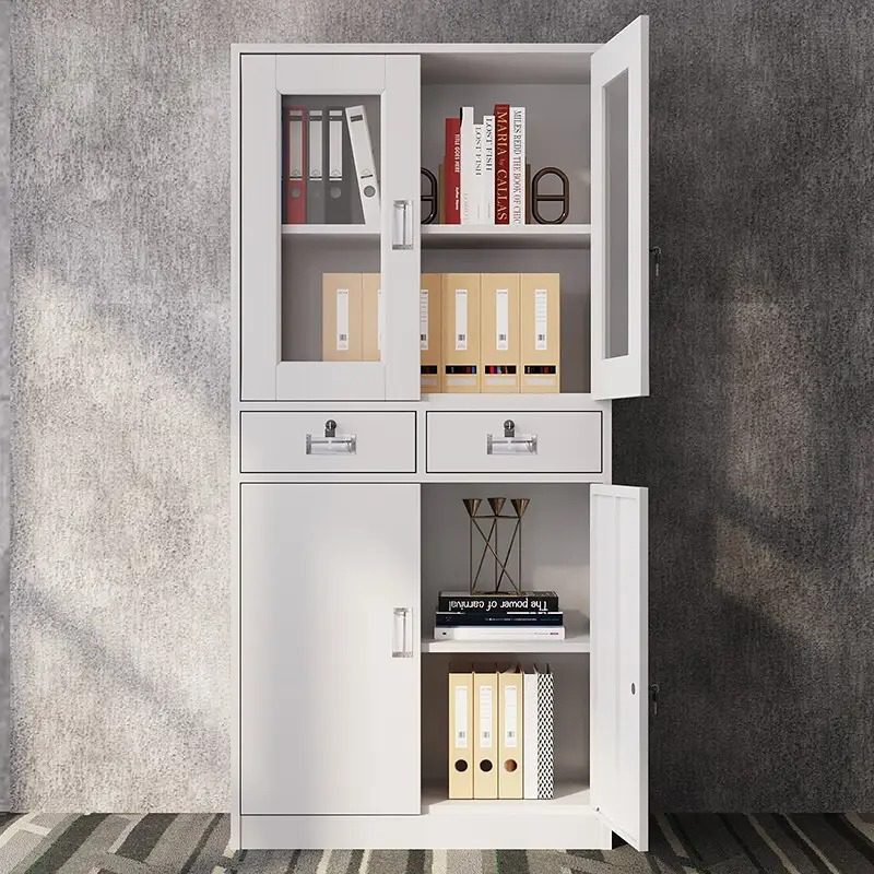 2- Door half - glass office cabinet on sale.