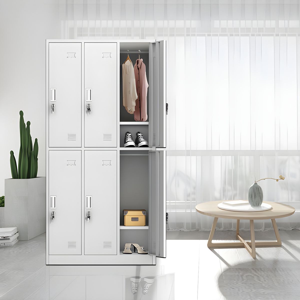 6-locker metallic filing cabinet