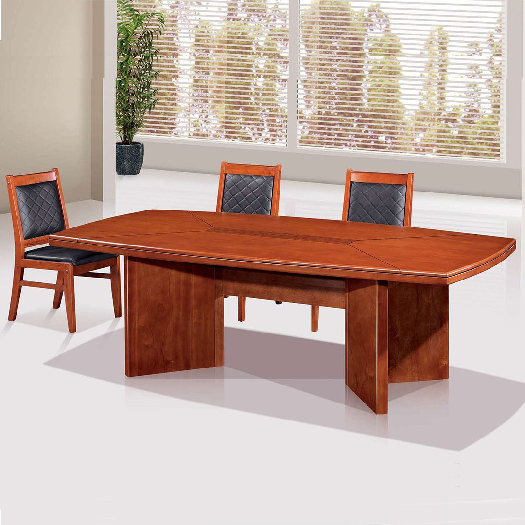 executive boardroom table with chairs in a modern office setting