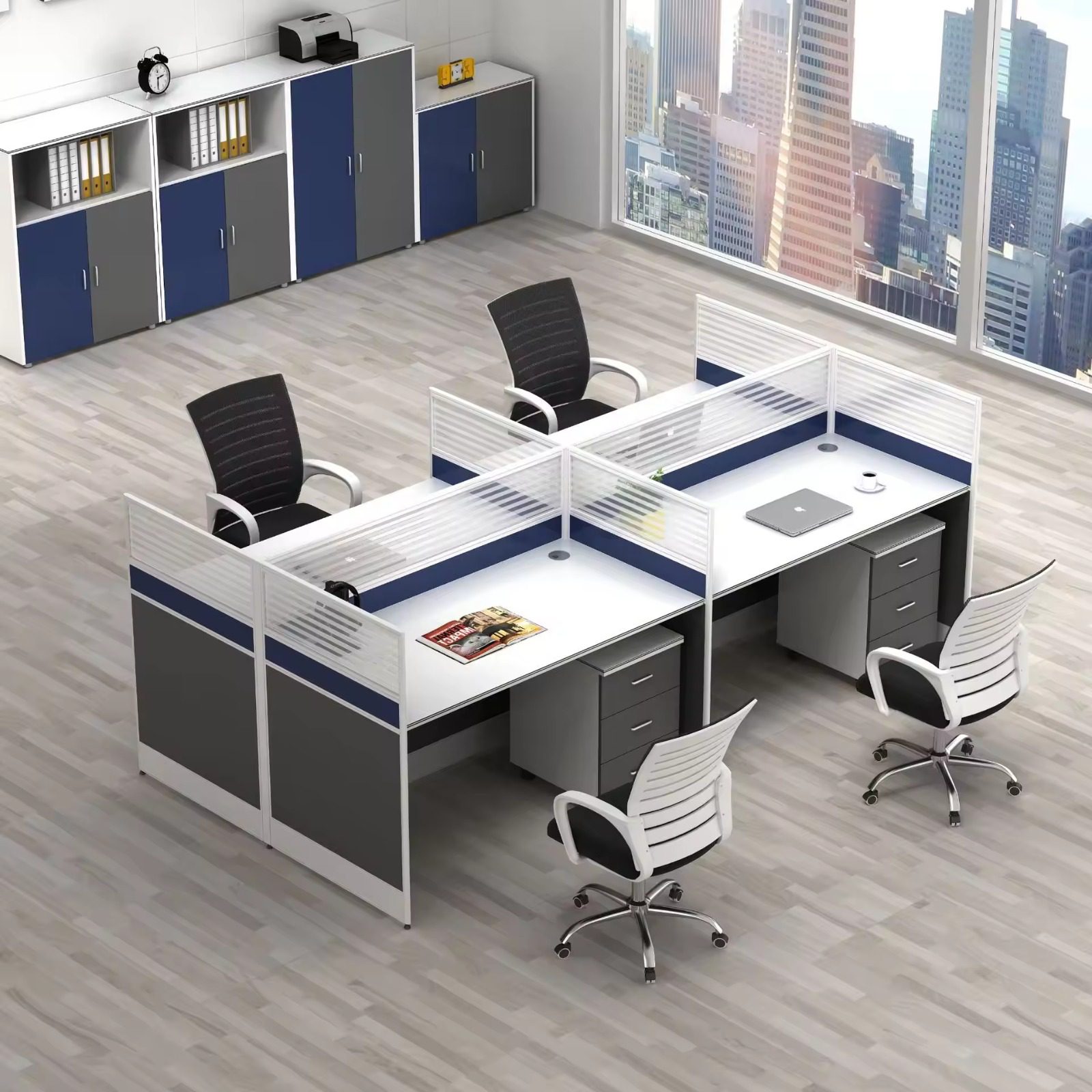 4-way straight workstation