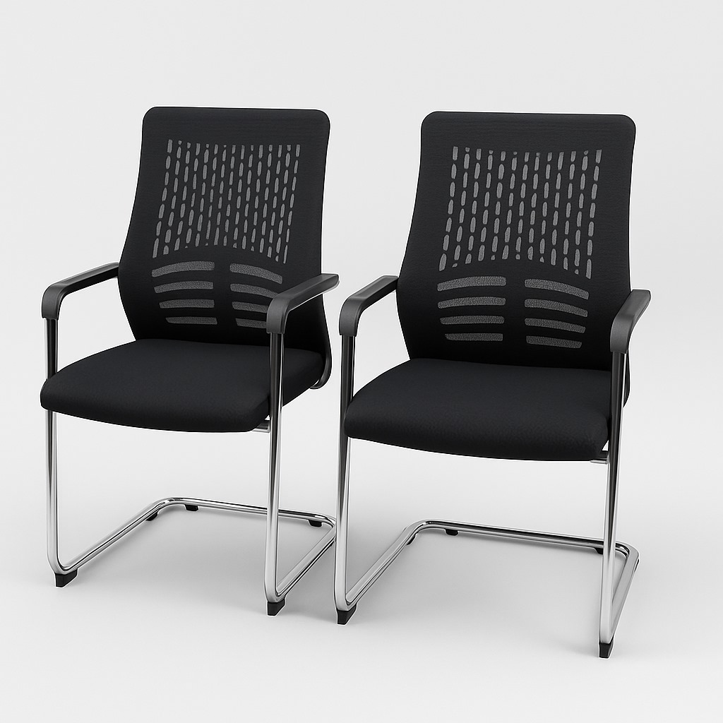 Ergonomic mesh visitor chair for offices, reception areas, boardrooms, and meeting spaces. Professional, comfortable, and ideal for modern workplaces.