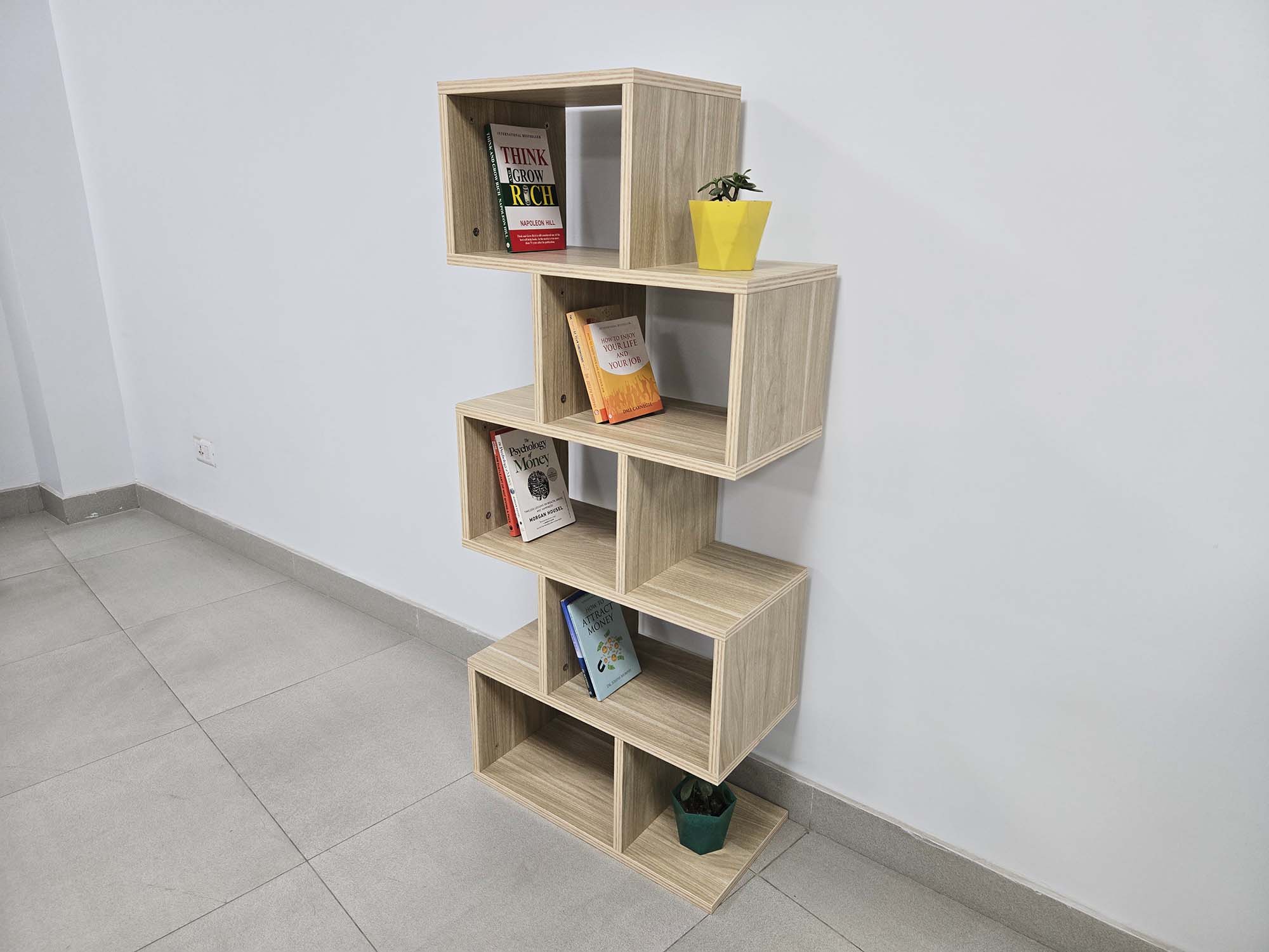 Modern Wooden Zigzag Wall Shelf