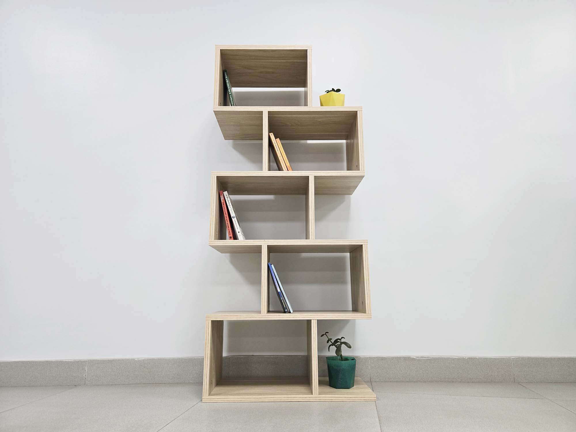 Modern Wooden Zigzag Wall Shelf