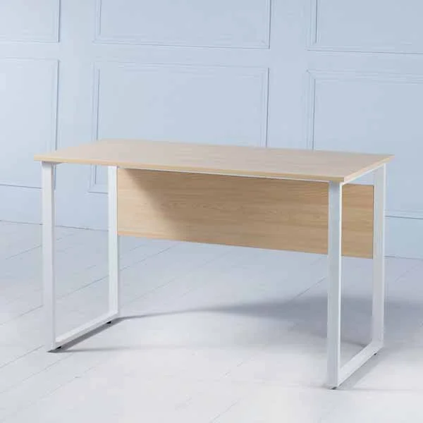 Modern Wooden Office Desk with Minimalist Steel Frame