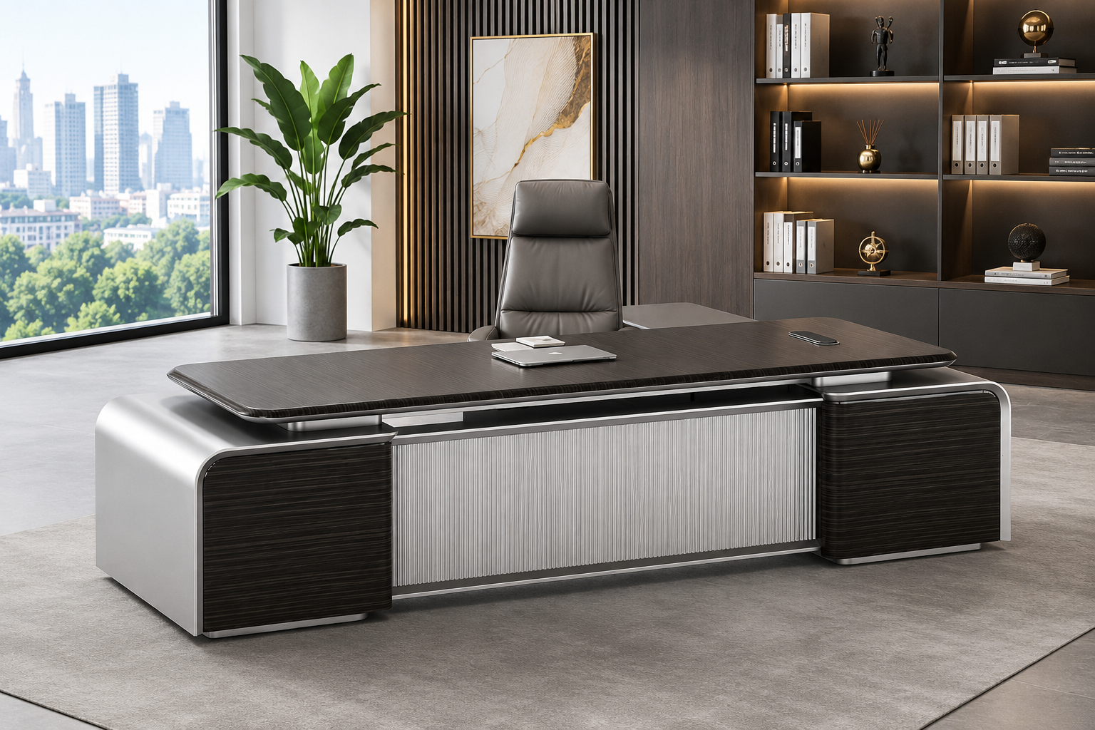 Modern Executive Office Desk with Side Return | Premium CEO Office Desk