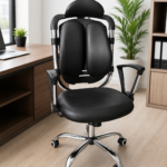 Ergonomic Double Back Office Chair with Headrest & Lumbar Support