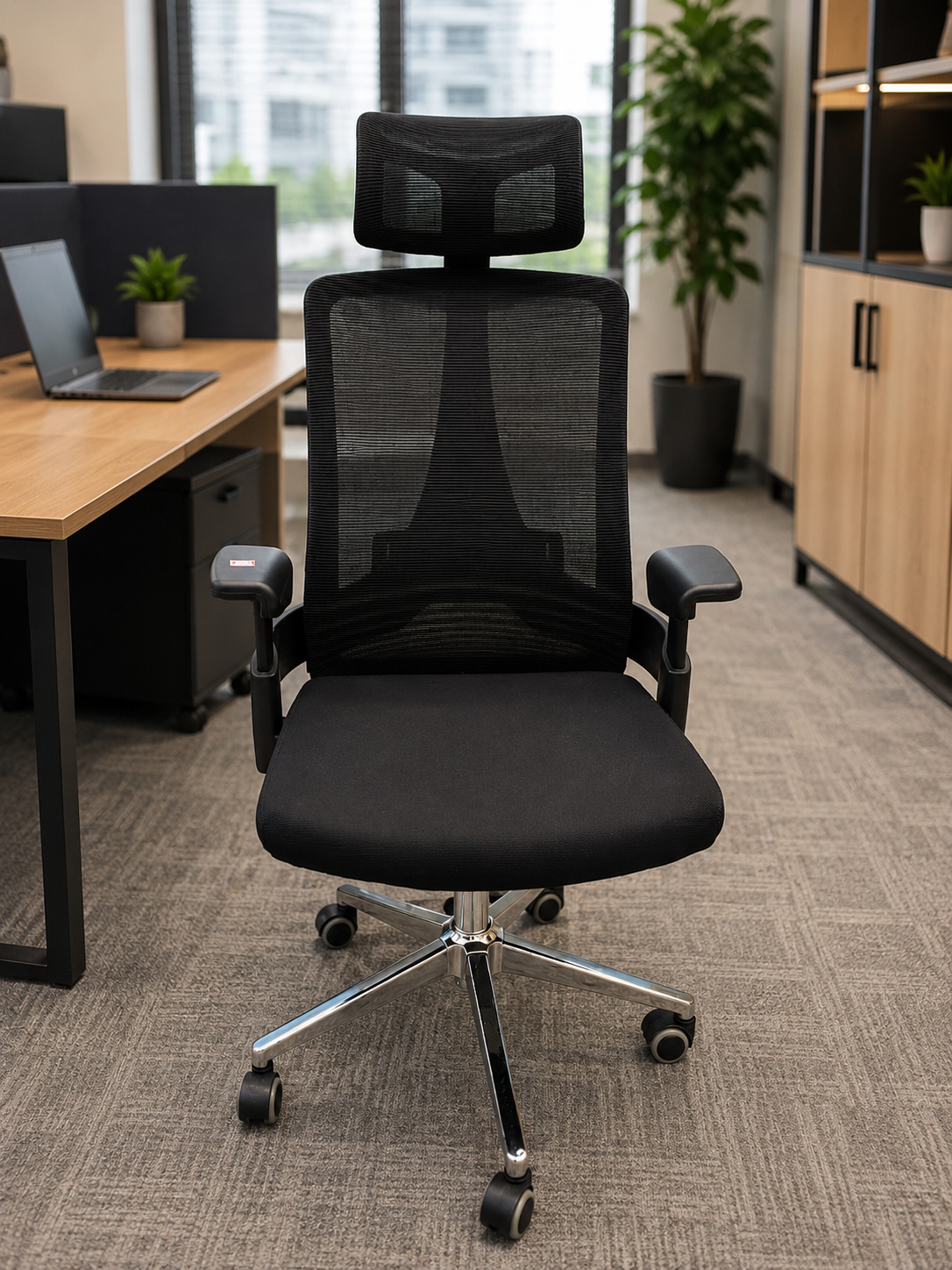 High-Back Executive Mesh Office Chair with Headrest