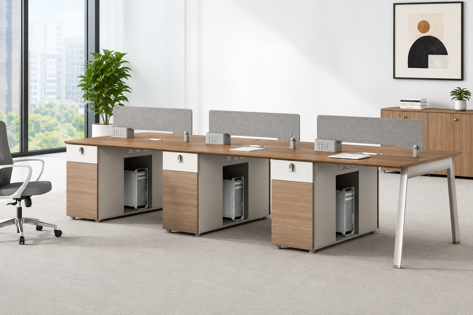 6 Seater Office Workstation with Storage