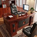 Modern luxury executive office desk with modesty panel and integrated storage in Nairobi Kenya