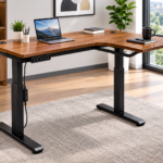 Electric L-shaped height adjustable standing desk for modern office in Kenya