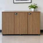 Wooden 3-door office cabinet for commercial workspace storage