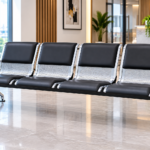 Modern 4-seater waiting bench with metal frame in Kenya